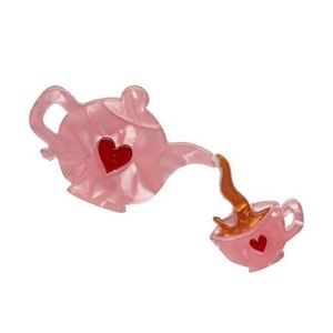 Erstwilder Rosy Lee Brooch Rare Teapot Pinup Picnic